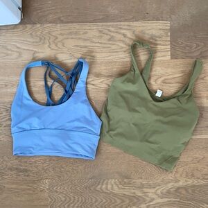 Lululemon Green Align Tank Top & Nulu Bra Blue 2Pack Sporty Size 2